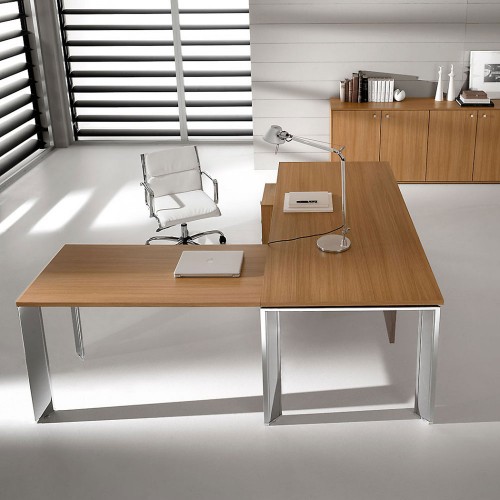Birou executiv Ideal Form Team, Pratiko Steel Walnut
